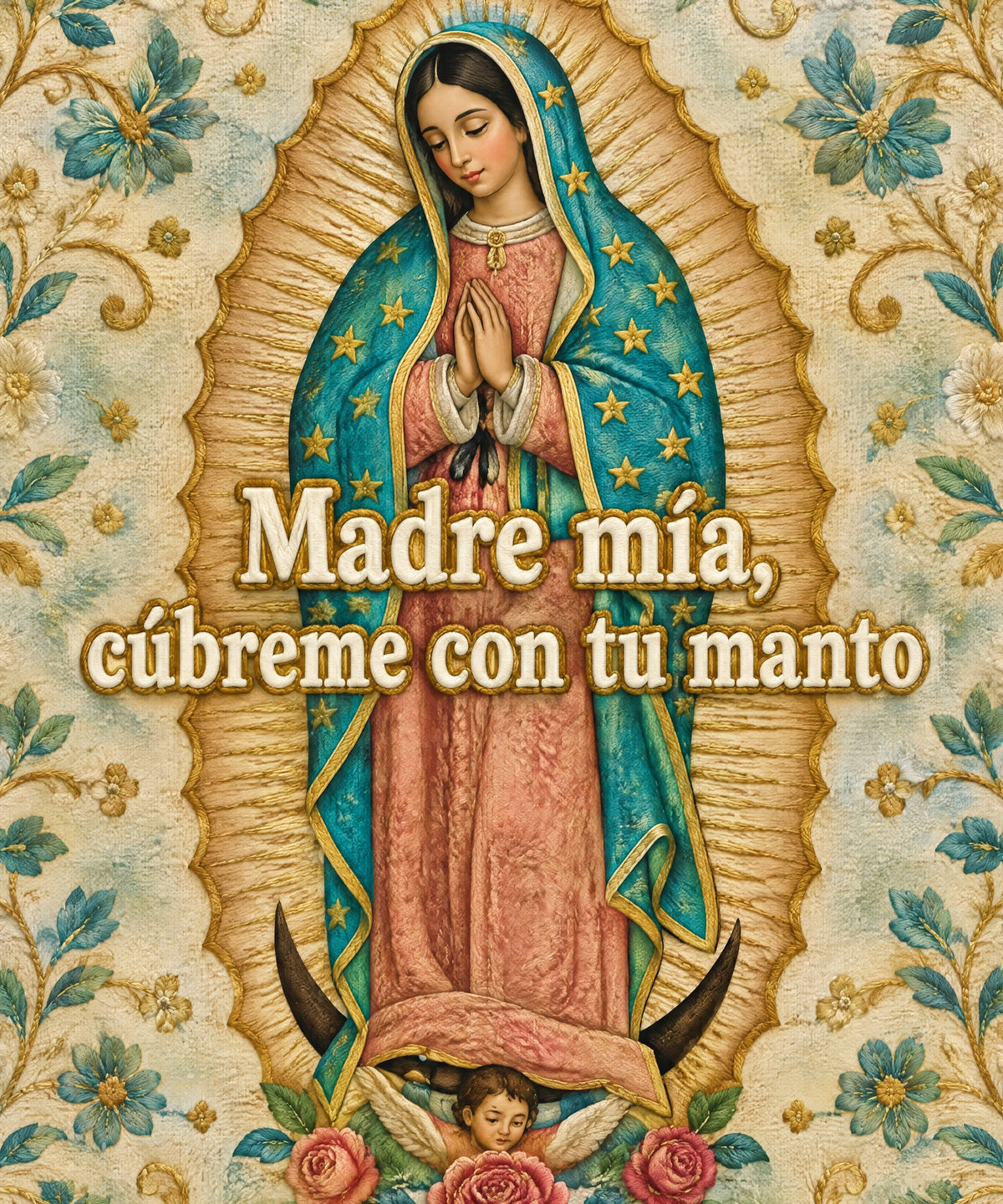 Madre mía,
cúbreme con tu manto blanket, full design