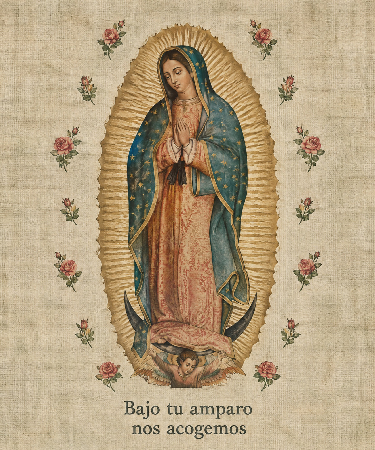 Bajo tu amparo
nos acogemos blanket, full design