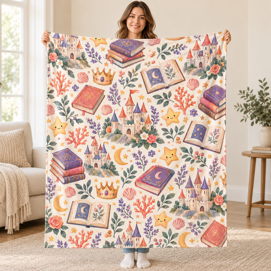 Pocket-Sized Kingdom blanket, held open