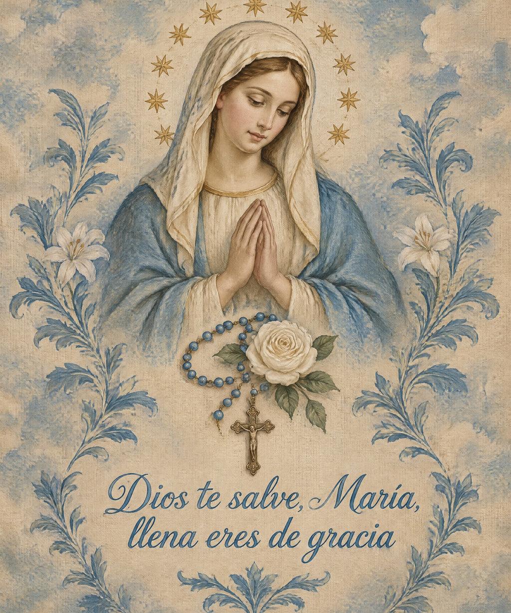 Dios te salve, María,
llena eres de gracia blanket, full design