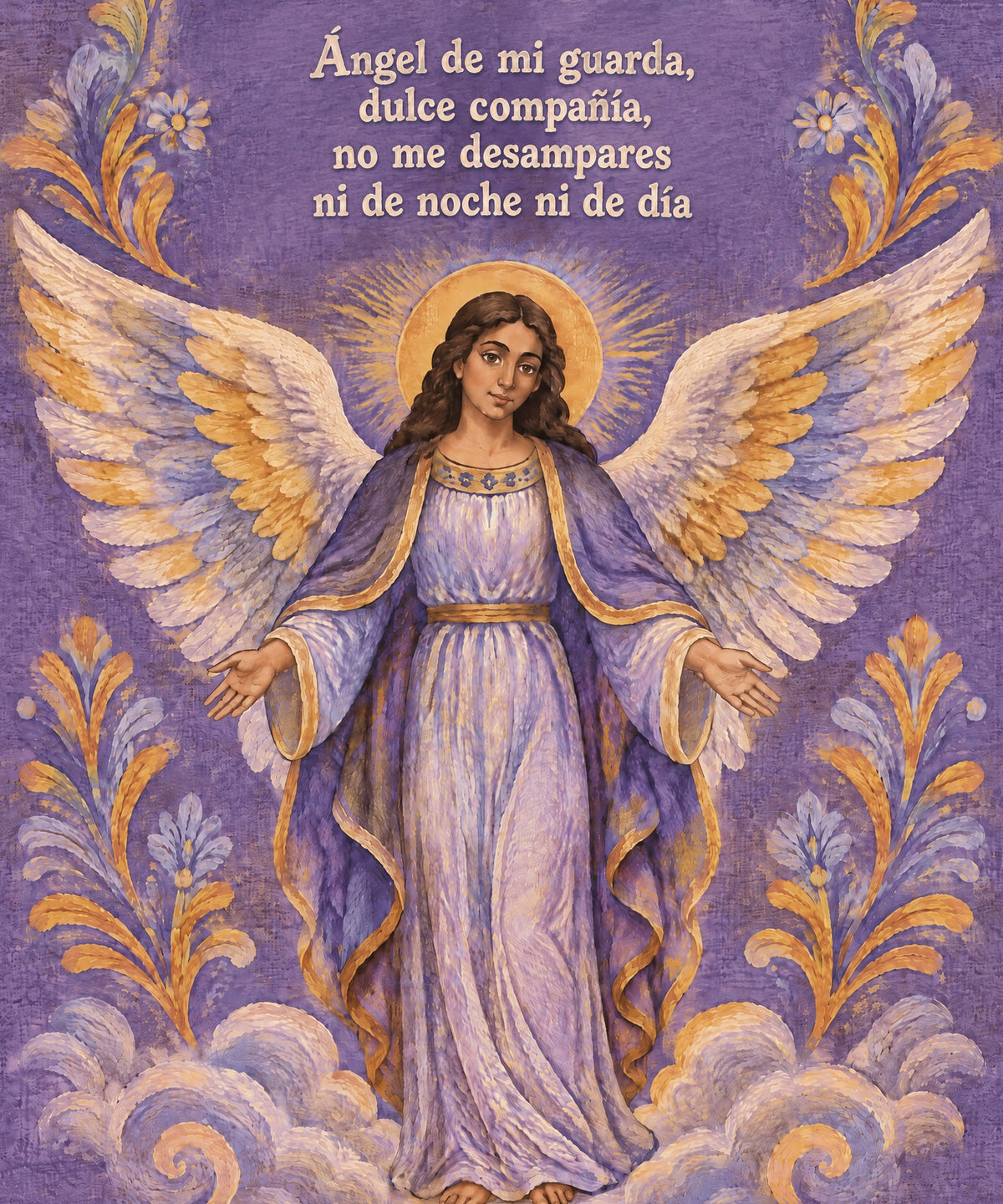Ángel de mi guarda,
dulce compañía,
no me desampares
ni de noche ni de día blanket, full design