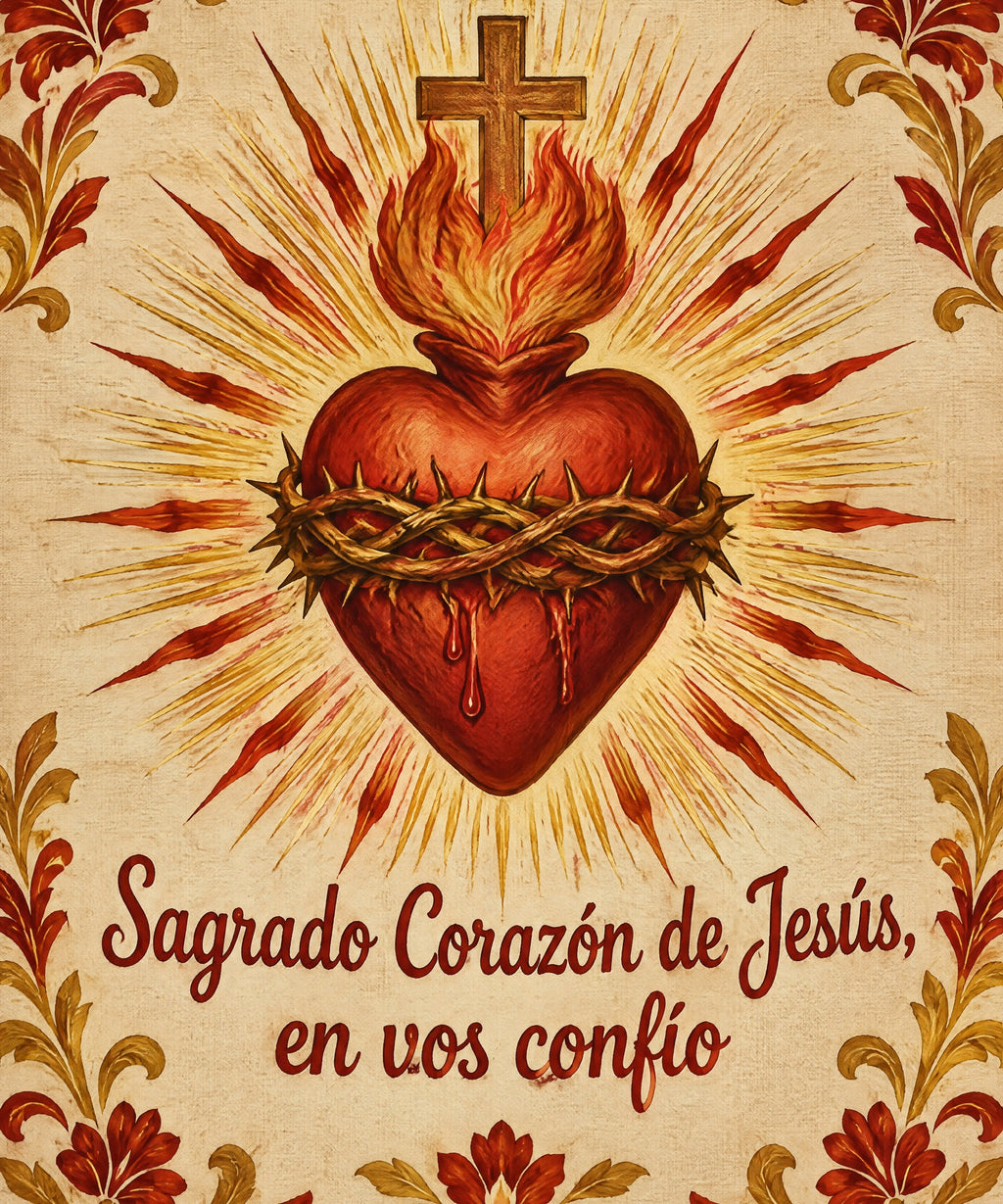 Sagrado Corazón de Jesús,
en vos confío blanket, full design
