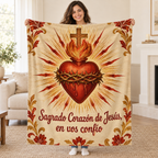 Sagrado Corazón de Jesús,
en vos confío blanket, held open