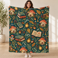 Woodland Story Keys blanket, held open