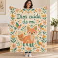 Dios cuida
de mí blanket, held open