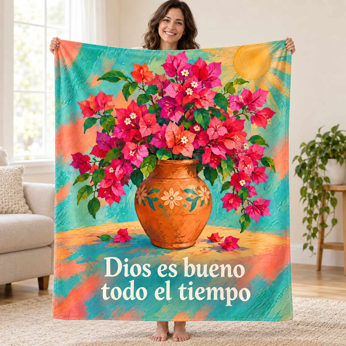 Dios es bueno
todo el tiempo blanket, held open
