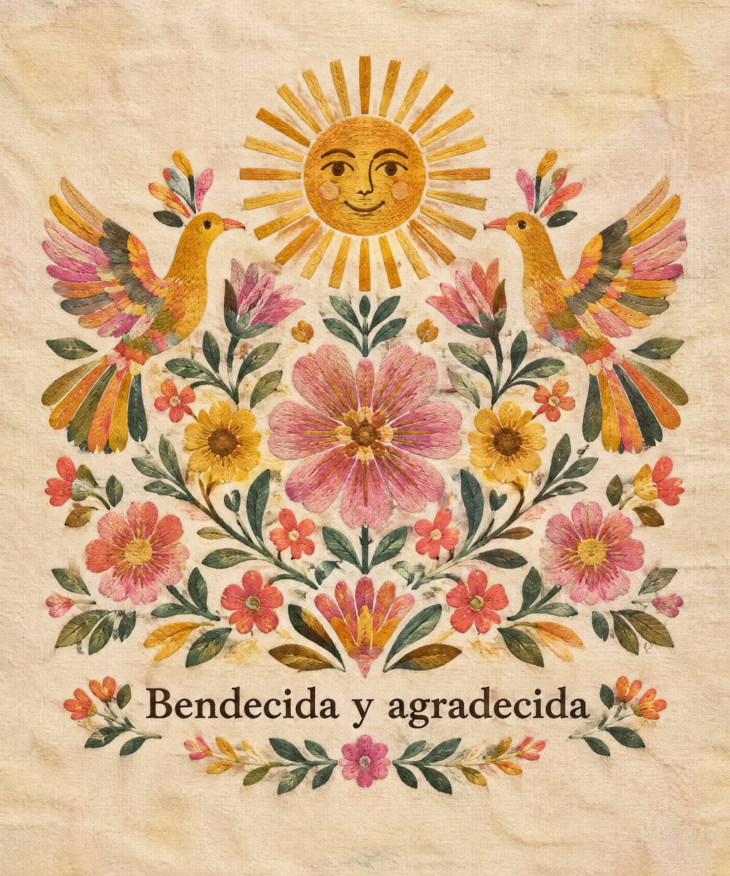 Bendecida y agradecida blanket, full design