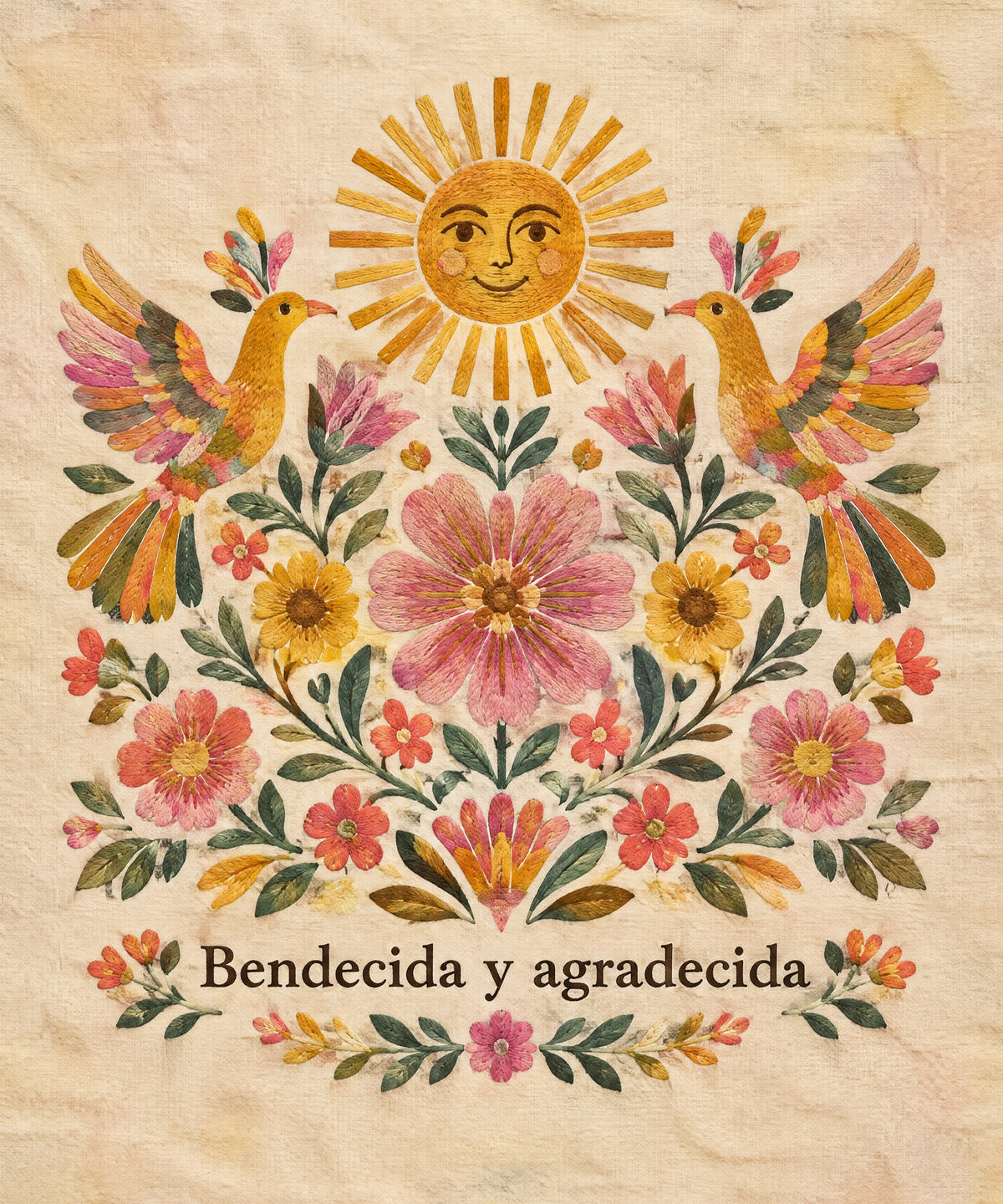 Bendecida y agradecida blanket, full design