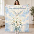 Bienaventurados los que lloran:
porque ellos recibirán consolación blanket, held open