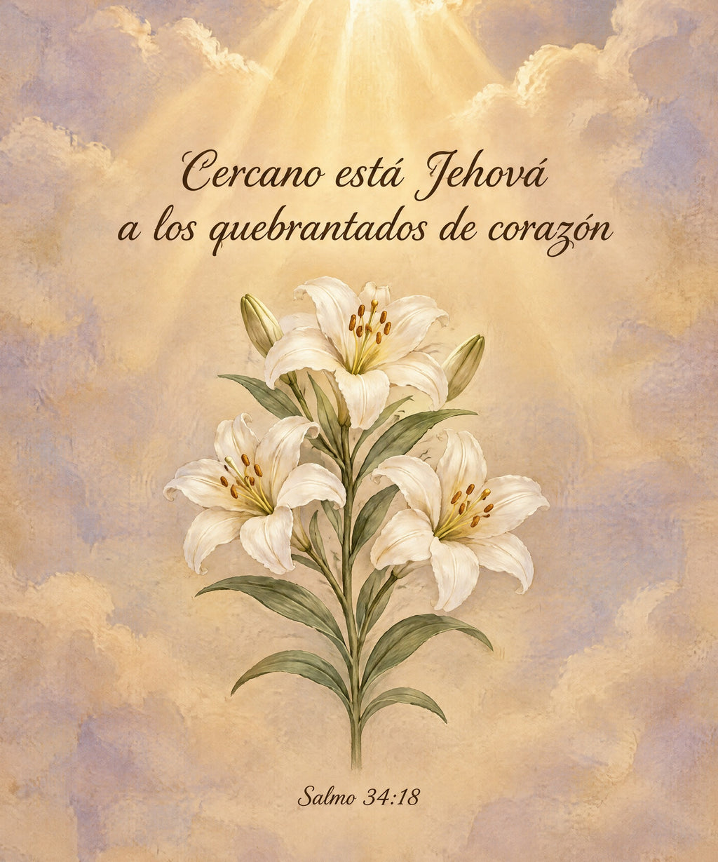 Cercano está Jehová
a los quebrantados de corazón blanket, full design