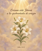 Cercano está Jehová
a los quebrantados de corazón blanket, full design