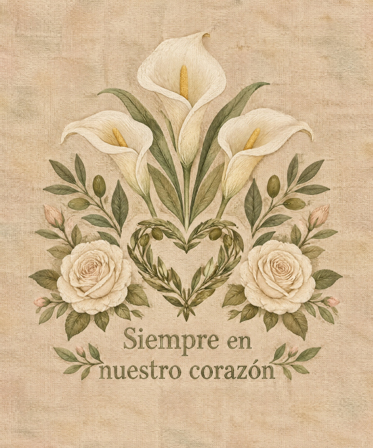 Siempre en
nuestro corazón blanket, full design