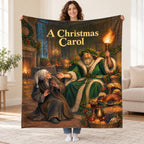 A Christmas Carol blanket, held open