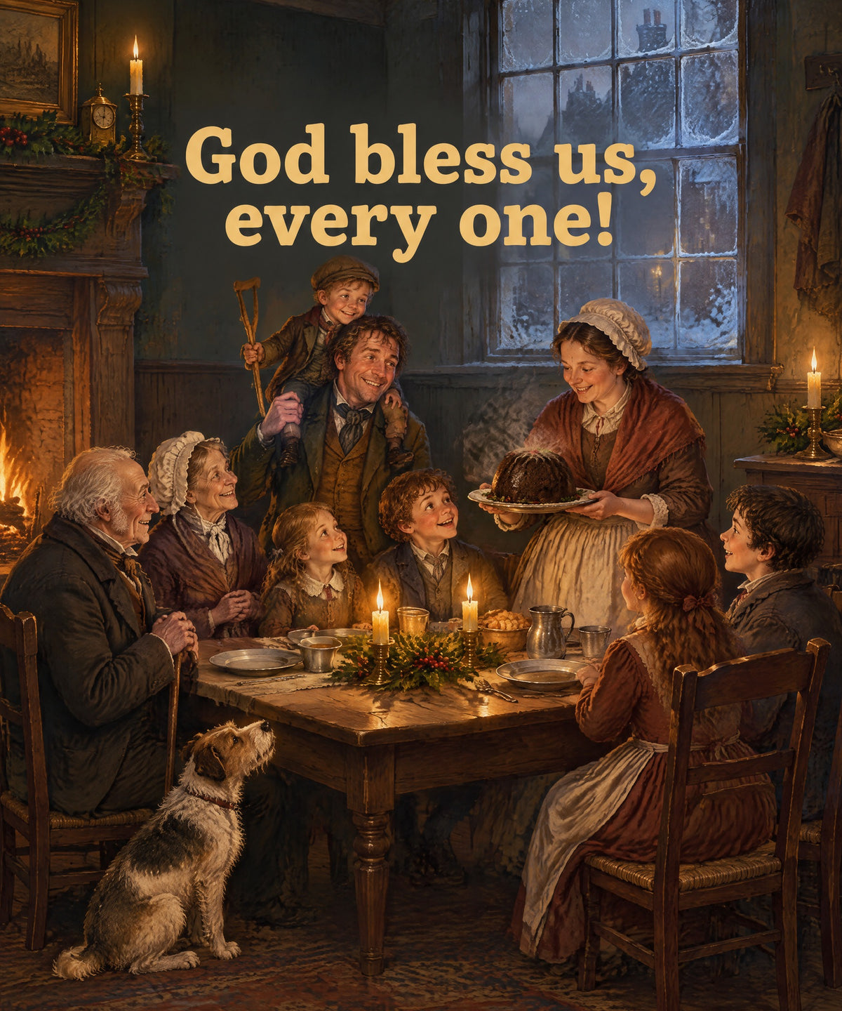 God bless us, every one! blanket, full design