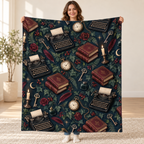 Midnight Clues blanket, held open