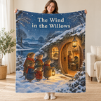 The Wind in the Willows blanket, held open