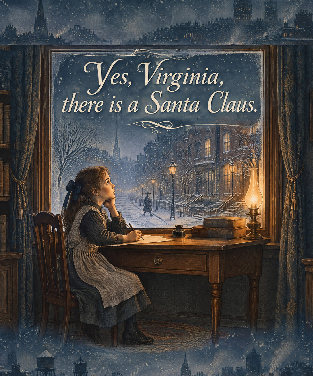 Virginia Writes to Santa blanket, full design