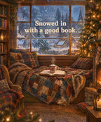 Snowed in with a good book. blanket, full design