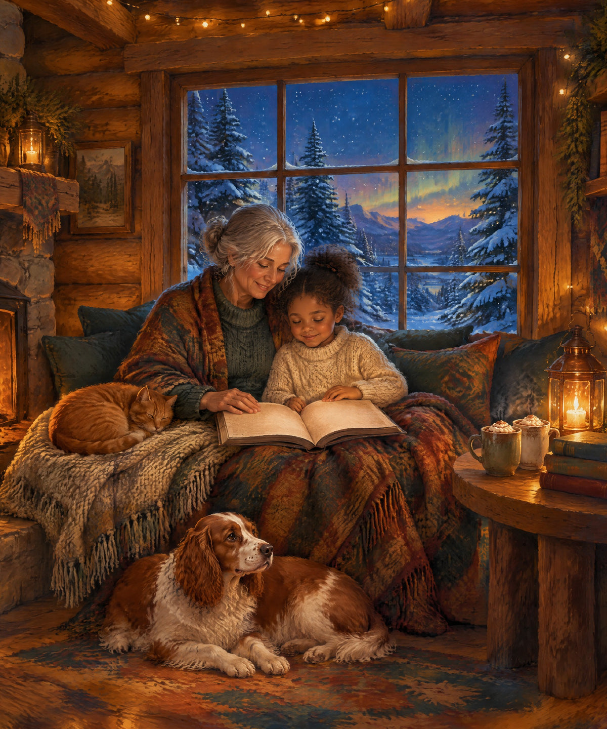 Cabin Reading Nook blanket, full design