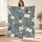 The Quiet Case blanket, held open