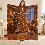 O Christmas Tree blanket, held open