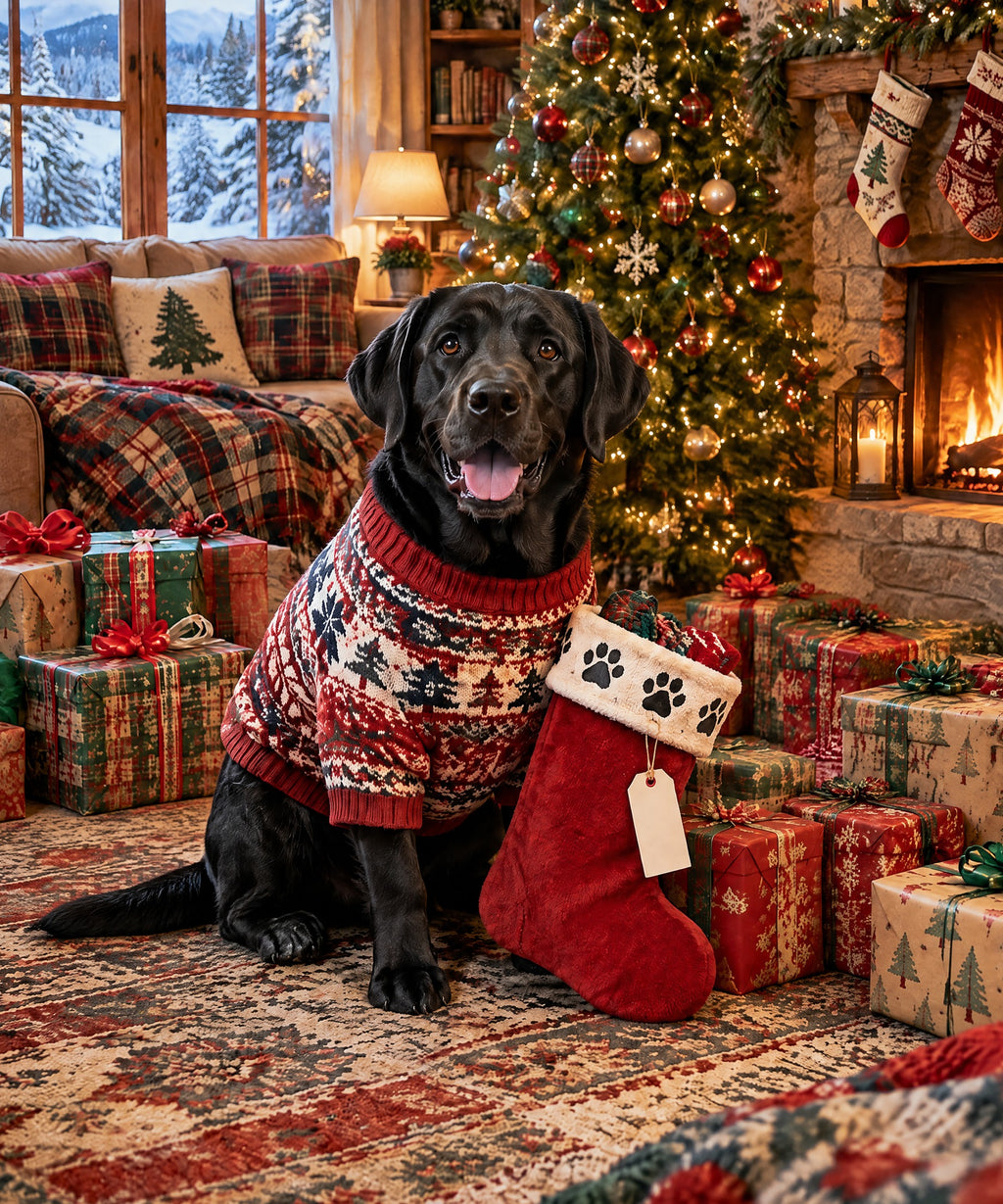 Labrador Christmas blanket, full design
