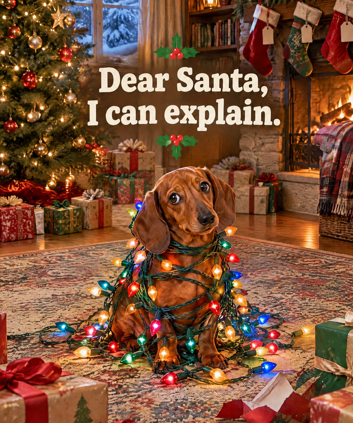 Dear Santa, I can explain. blanket, full design