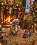 Frenchie Fireside blanket, full design