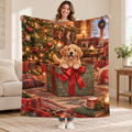 Golden Gift blanket, held open