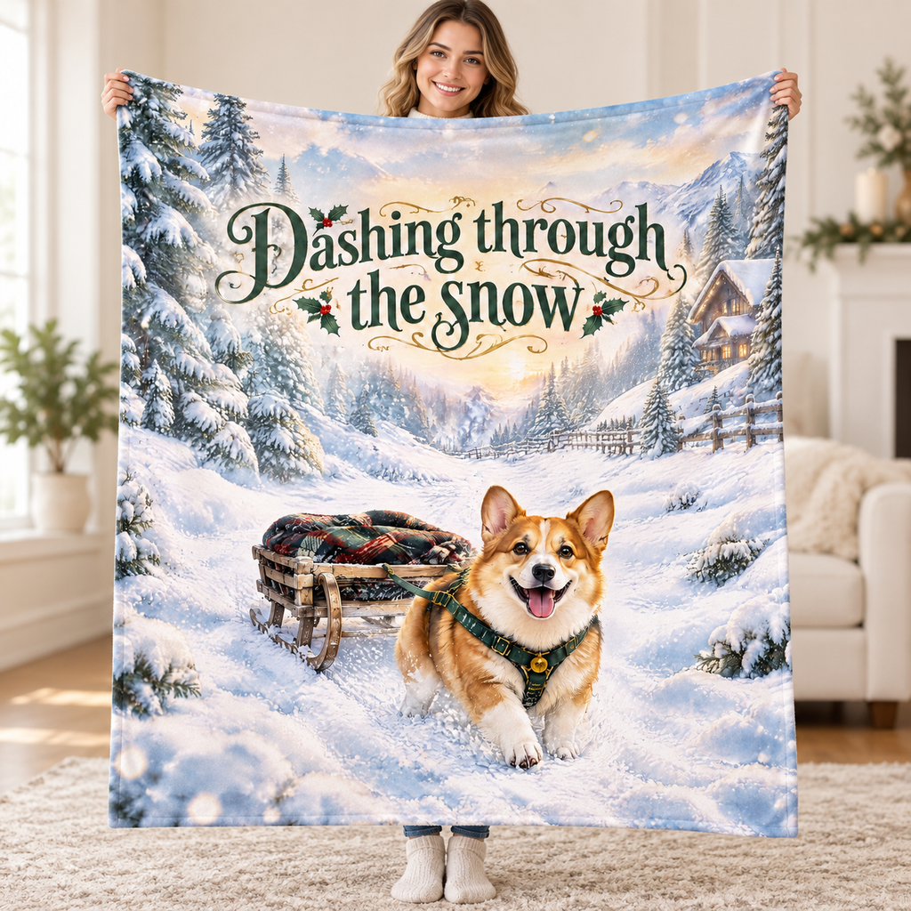Dashing through the snow blanket, held open