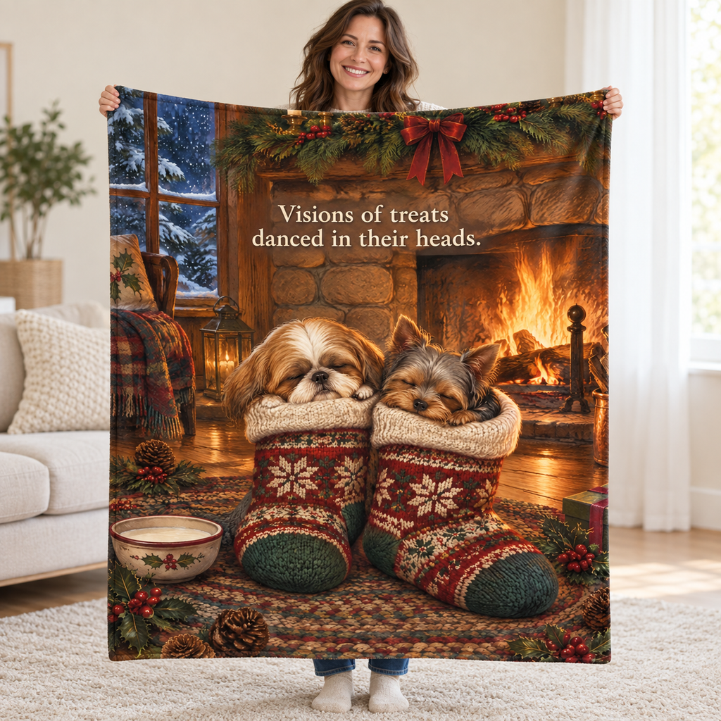 Dreaming of Treats blanket, held open