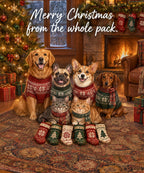 Merry Christmas from the whole pack. blanket, full design