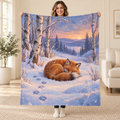 Birchwood Fox blanket, held open