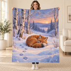 Birchwood Fox blanket, held open