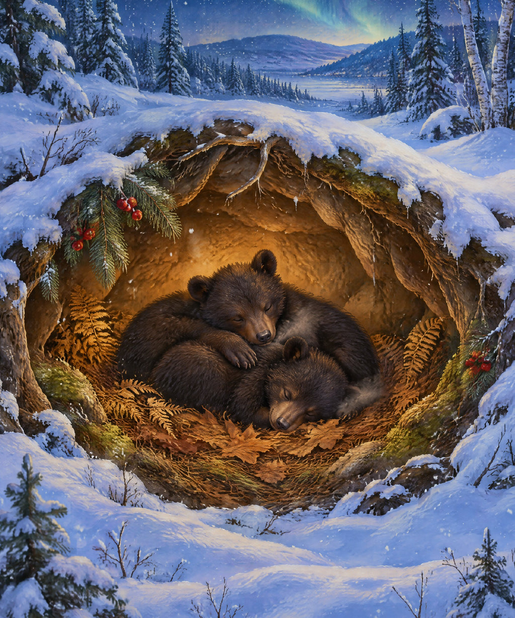 Cozy Bear Den blanket, full design