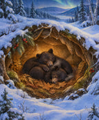 Cozy Bear Den blanket, full design