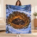 Cozy Bear Den blanket, held open