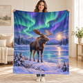 Aurora Moose blanket, held open
