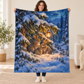 Lantern Rabbits blanket, held open