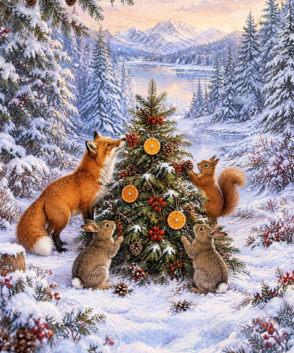 Woodland Christmas Tree blanket, full design