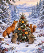 Woodland Christmas Tree blanket, full design