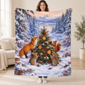 Woodland Christmas Tree blanket, held open