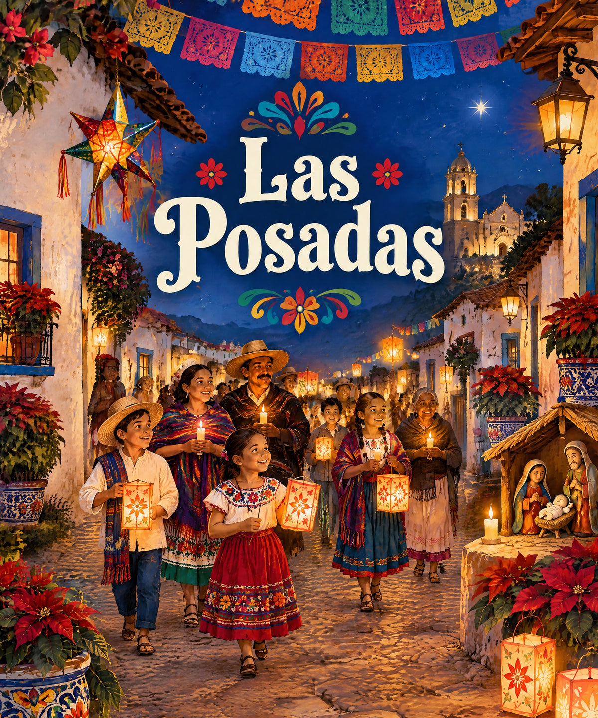 Las Posadas blanket, full design