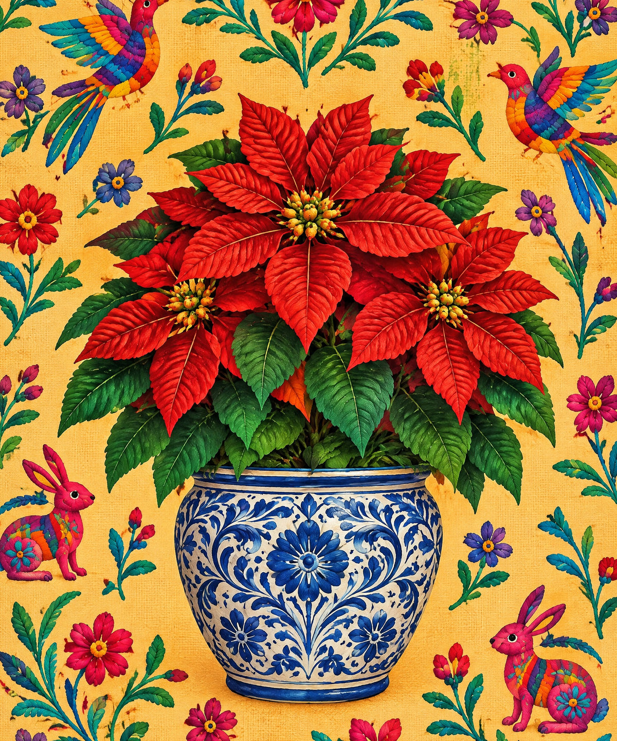Talavera Nochebuena blanket, full design