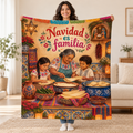 Navidad es familia blanket, held open