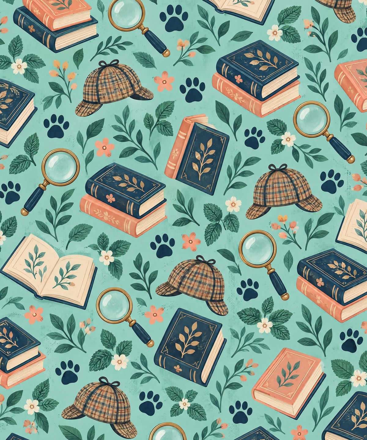 Paws and Mysteries blanket, full design