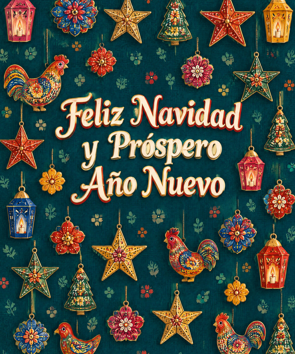 Feliz Navidad y Próspero Año Nuevo blanket, full design