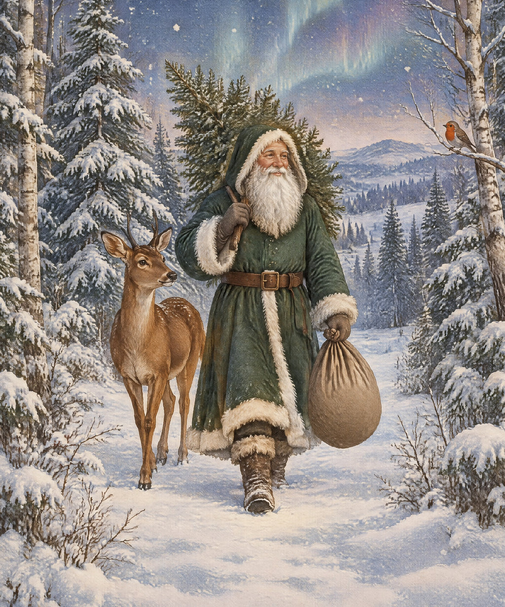Forest Saint Nicholas blanket, full design