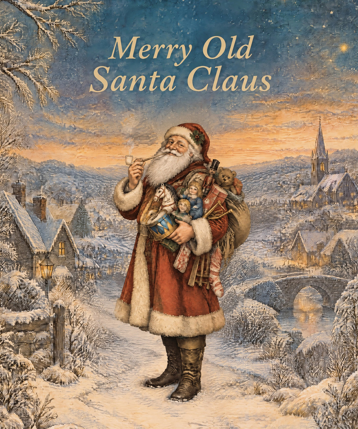 Merry Old Santa Claus blanket, full design