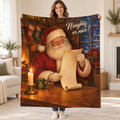 Naughty or nice? blanket, held open
